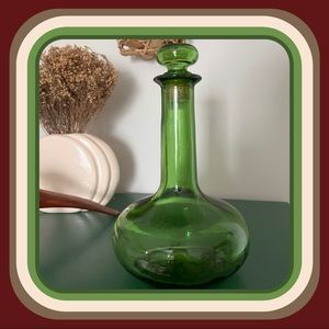 Vintage 1960s/70s green bottle with fitted cork MADE IN CANADA